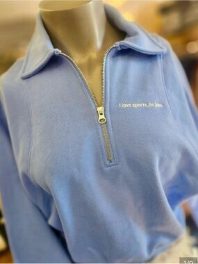 NWT-Medium  Half-Zip 
Oversized Cropped Sweatshirt 
- I love sports, no joke.'